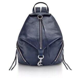 Rebecca Minkoff Julian 100% Leather Backpack‎ in Navy Blue Medium Size